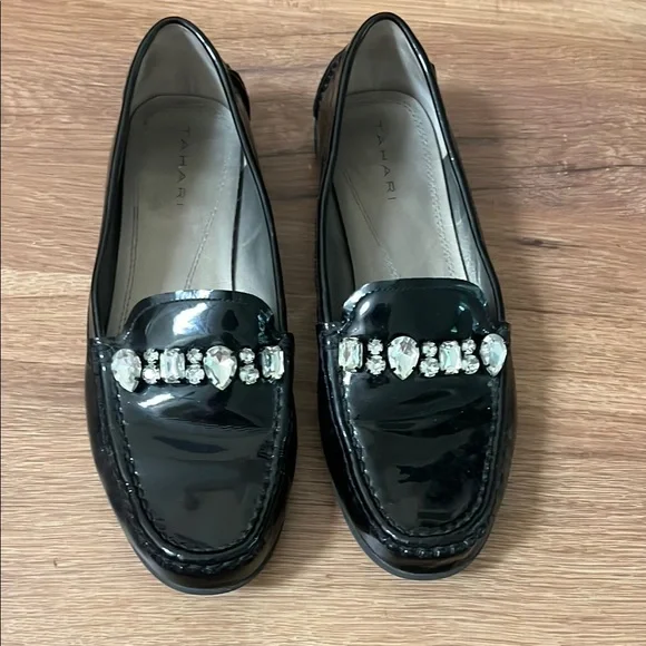 Tahari Shoes Tahari Tina Embellished Patent Leather Loafers
